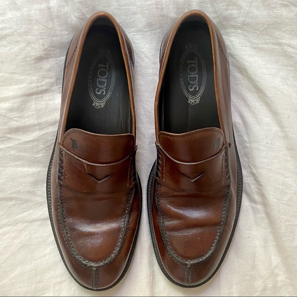 Tod’s Brown Leather Loafers - 9